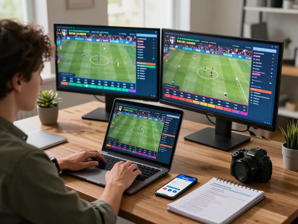 Engaging online sports betting scene with bem88 app open, showcasing responsible gambling environment
