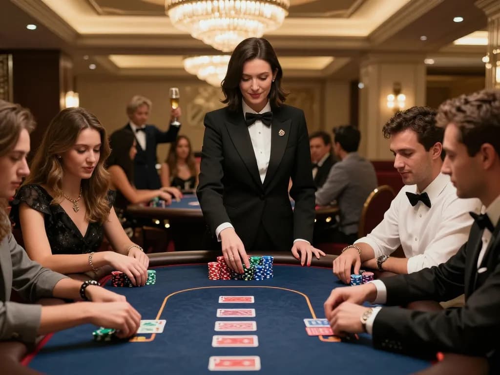 Engaging poker game at https://rr88co.net/ casino with players strategizing and celebrating wins