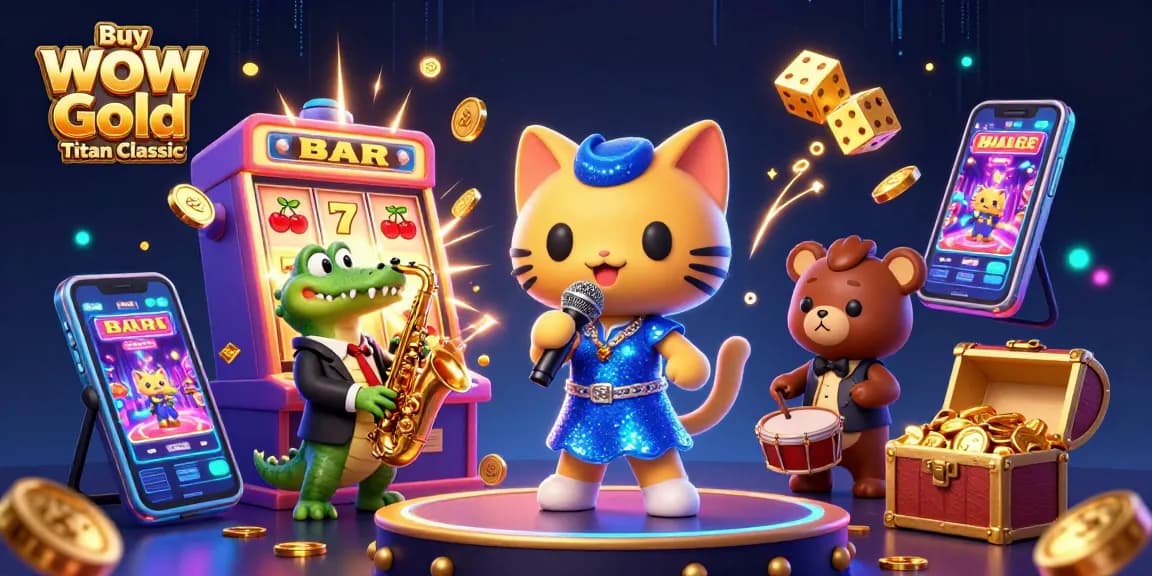 Engage with thrilling action as you Buy WoW Gold Titan Classic in this vibrant casino scene featuring lively characters.