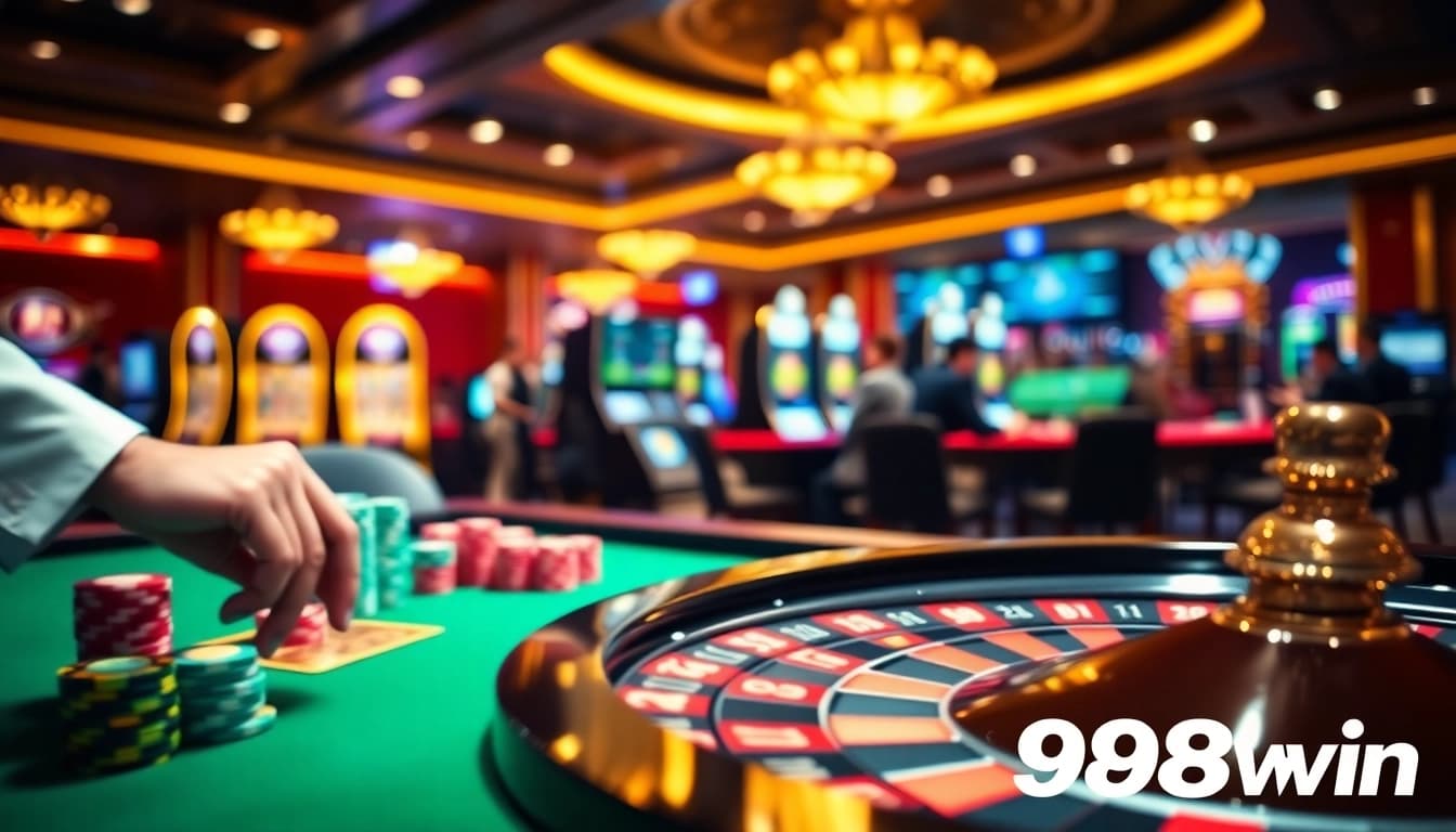 Bet confidently at 98win in a lively casino atmosphere with roulette and poker.