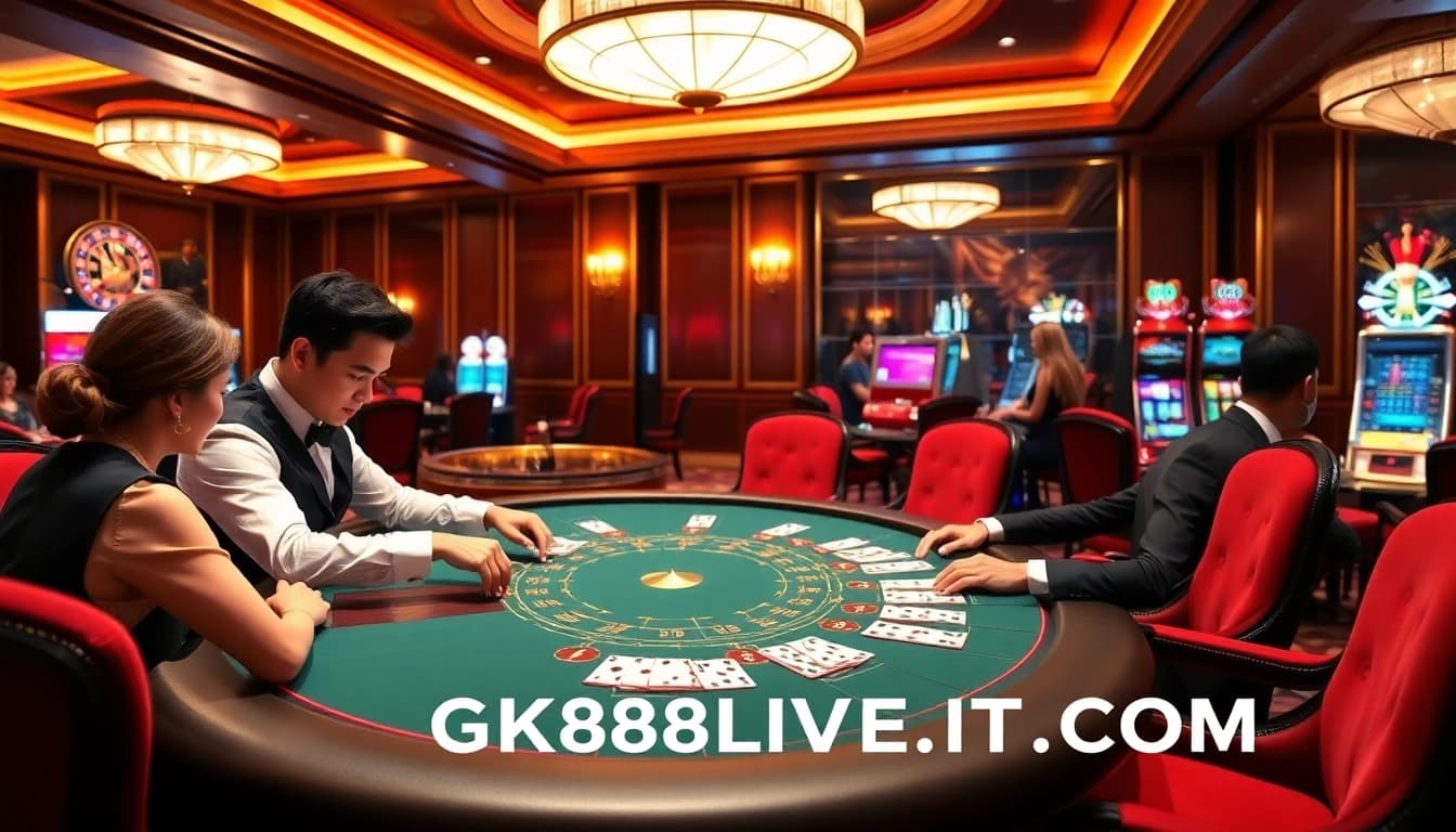 Gamble at GK88LIVE.IT.COM with luxurious poker tables, exciting gameplay, and professional dealers.