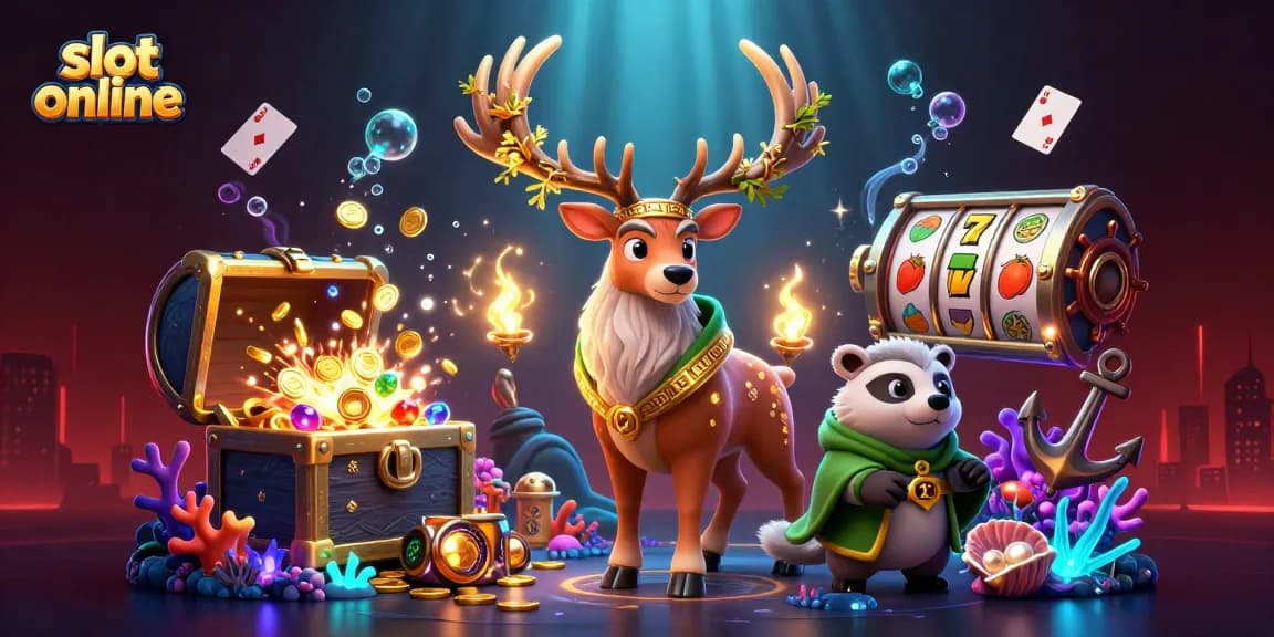 Spin the reels in this enchanting slot online scene filled with treasure and magic.