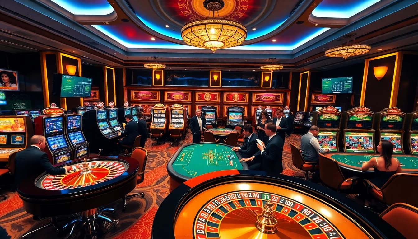 Experience the excitement of i9bet with players at a lively casino table.