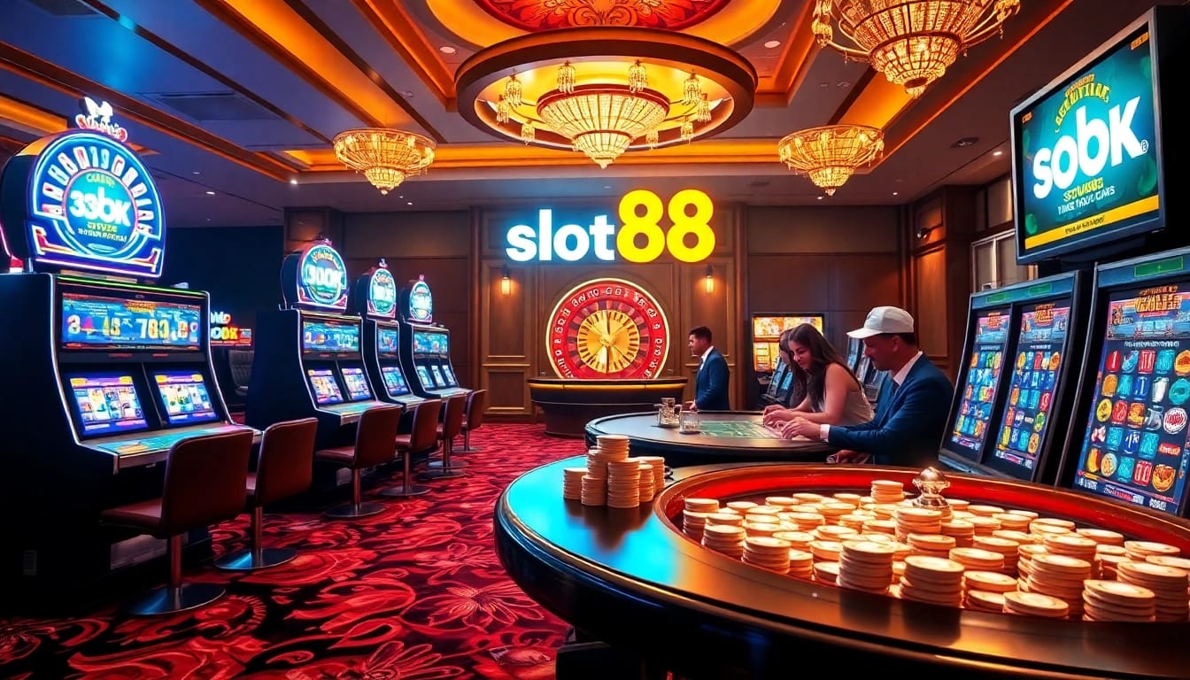 Experience the excitement of slot88 gaming with vibrant slot machines and thrilling casino ambiance.