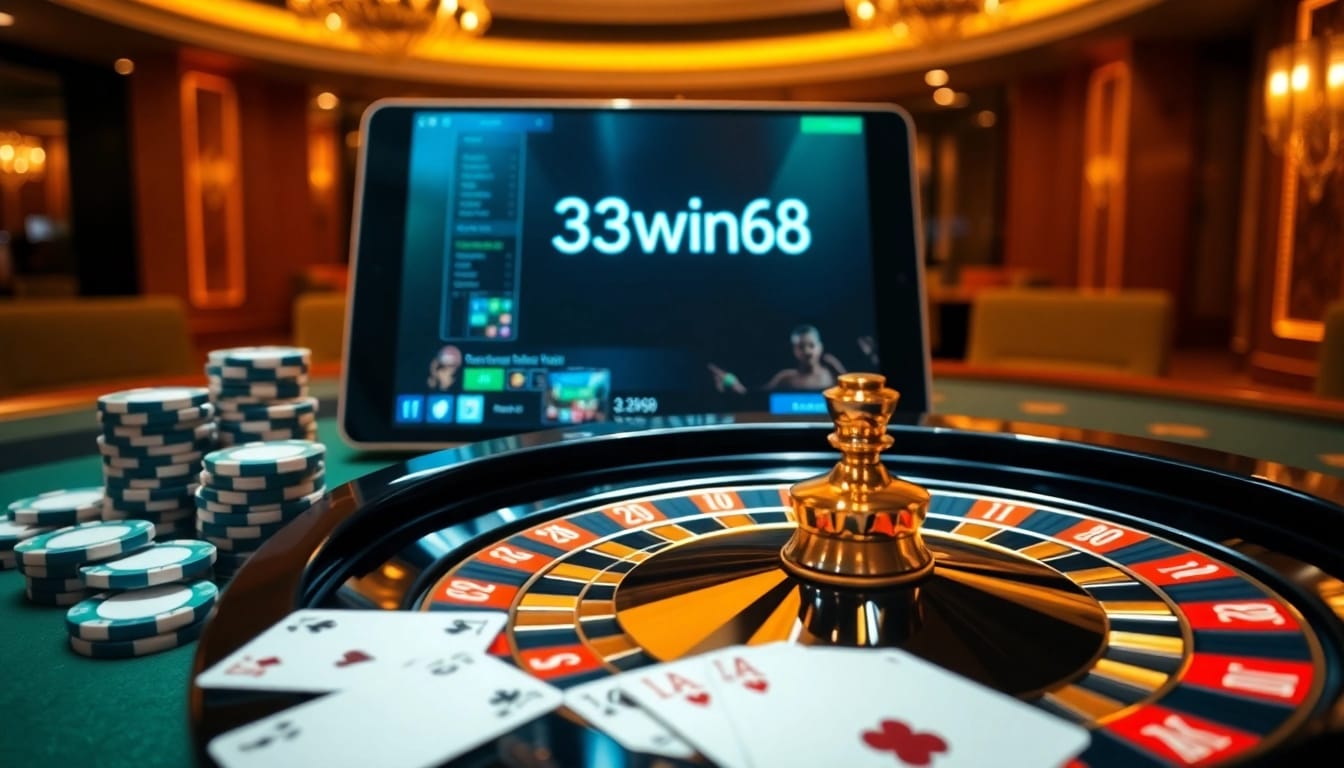 Rasakan sensasi berjudi di 33win68 dengan suasana kasino yang hidup menampilkan roulette dan poker.