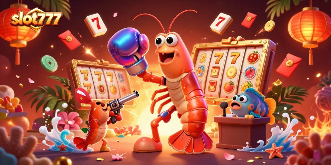 Slot777 showcases vibrant 3D characters and elements for an engaging online casino experience.