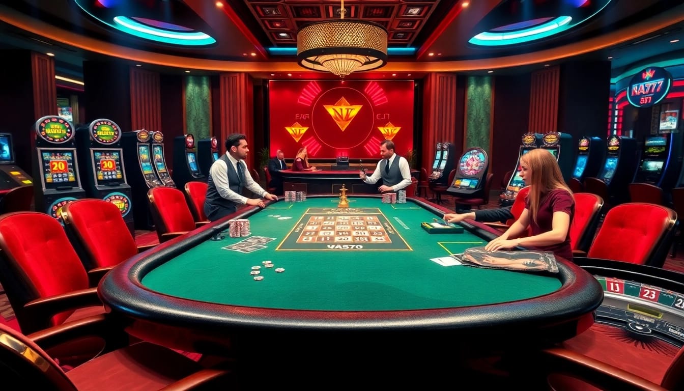 Experience thrilling gameplay at NA777 with professional dealers and engaging casino elements.