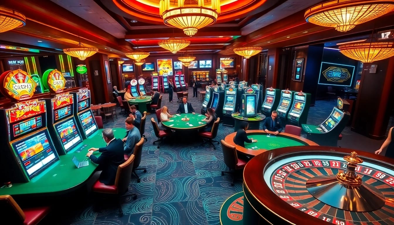Players enjoying high-stakes poker and vibrant slots at nhacaiuytinvn.us.com