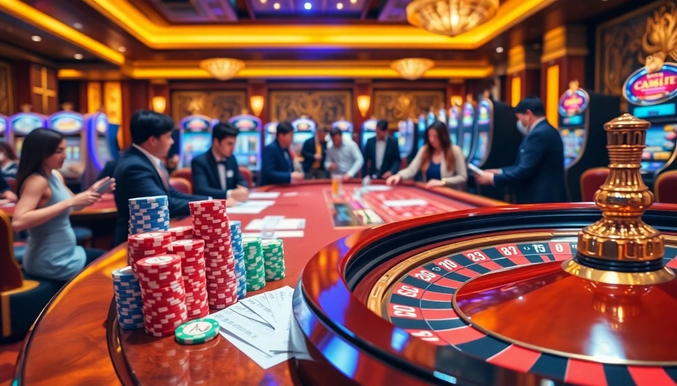 Exciting scene of players engaging in a game at 188bet casino, showcasing luxury and thrill.