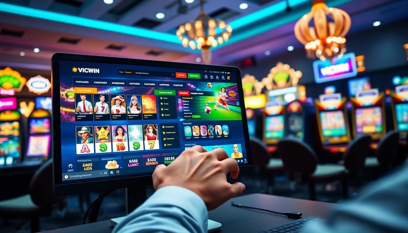 Experience the exciting world of online gaming with VICWIN's vibrant interface featuring diverse betting options.