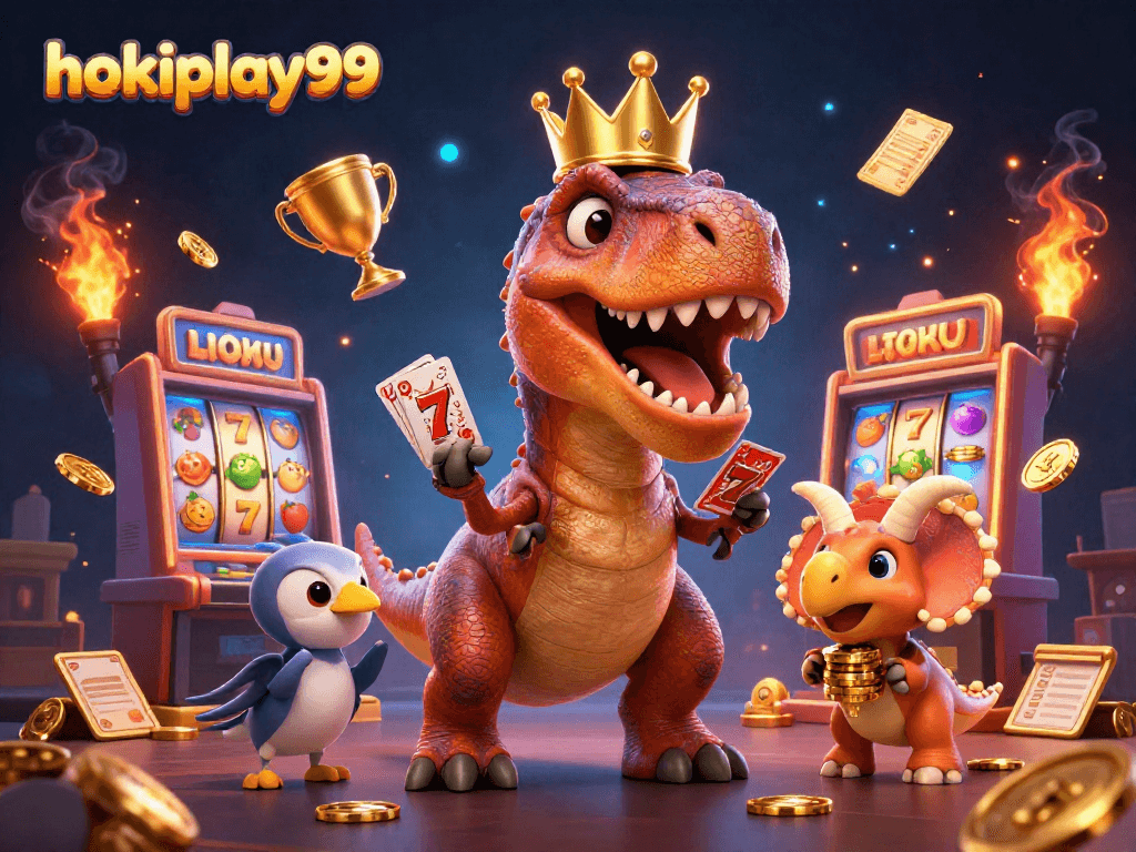 Menangkan jackpot dengan hokiplay99 sambil bermain dengan dino imut dan mesin slot.