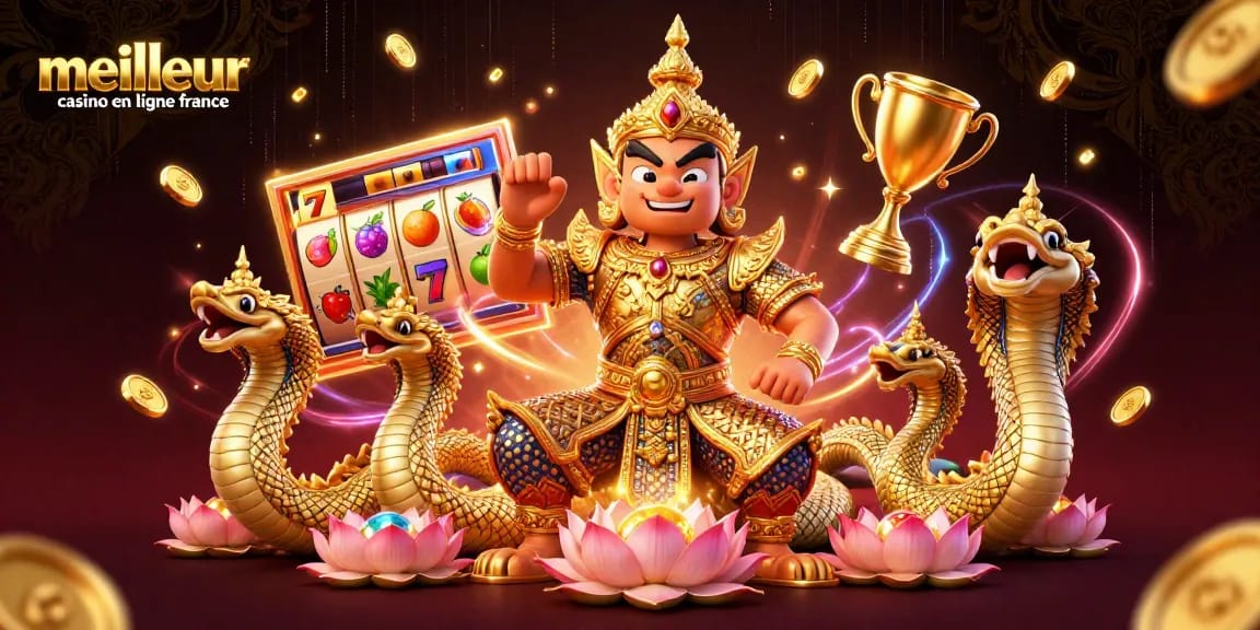 Experience the thrill at meilleur casino en ligne france with vibrant 3D slot reels and regal characters.