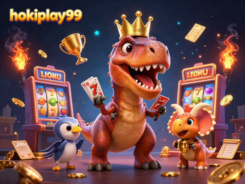 Menangkan jackpot dengan hokiplay99 sambil bermain dengan dino imut dan mesin slot.