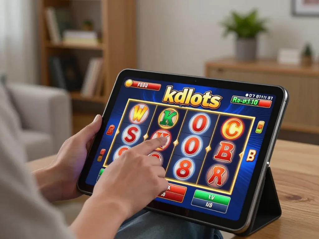Kdslots interface featuring animated reels during an online casino gaming session, highlighting exciting gameplay.