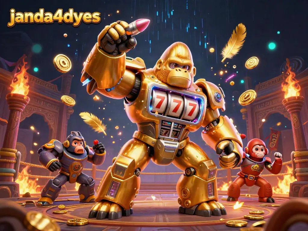 Gorilla emas transformator janda4dyes menunjukkan kekuatan dalam arena judi yang penuh keberuntungan.