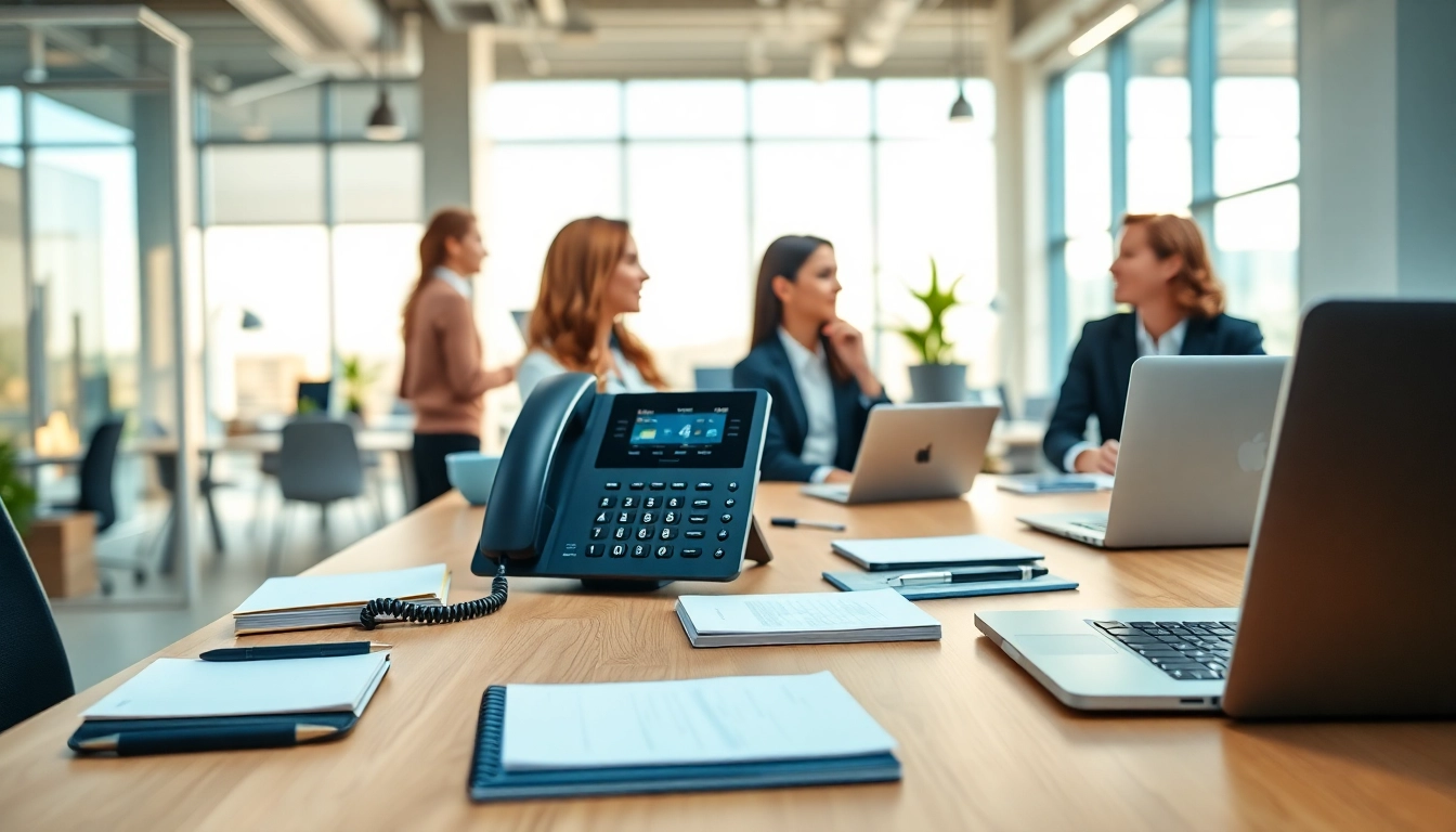 Enhance communication with reliable small business phone service in a vibrant office setup.