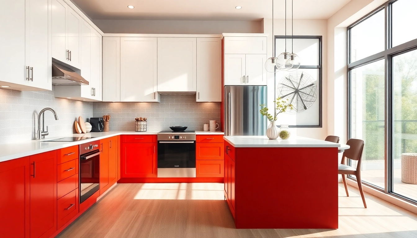 Transform a kitchen with Cabinet Refacing Saint Petersburg FL, showcasing modern and vibrant cabinetry.