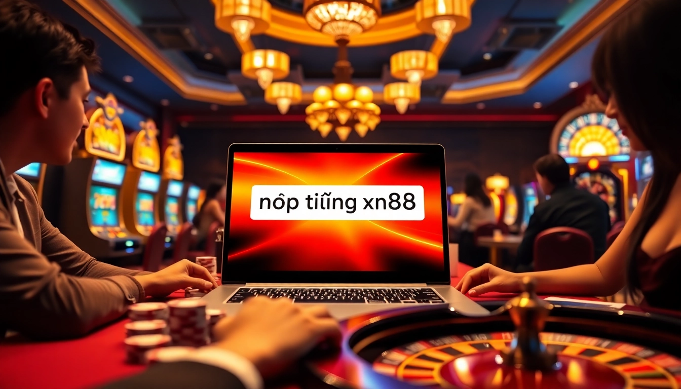 Nạp tiền xn88 securely online with vibrant casino scene showcasing excitement and professionalism.