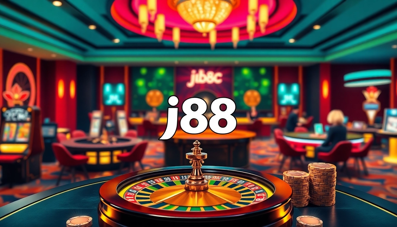 Experience the thrill of j88 đăng nhập in a luxurious online casino setting filled with vibrant visuals and professional gameplay.