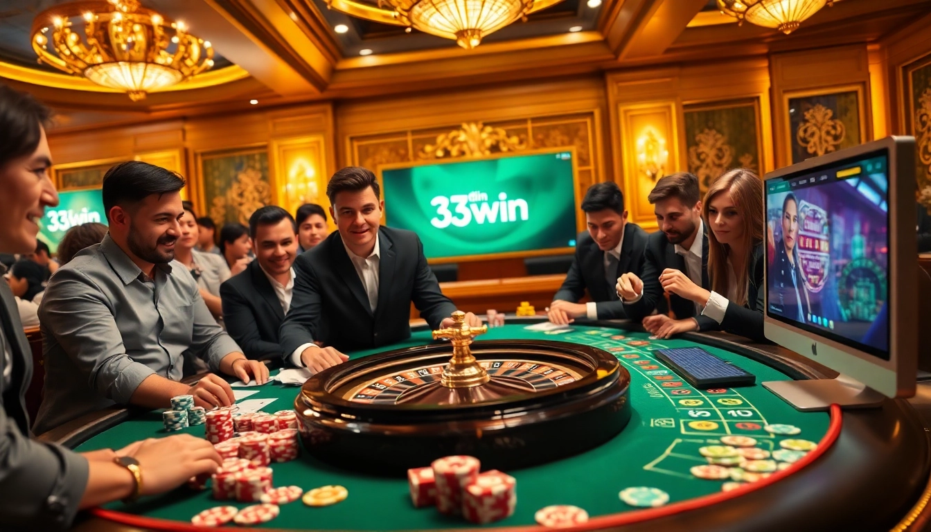 Experience the thrill of winning at 33win's vibrant casino tables filled with excitement.