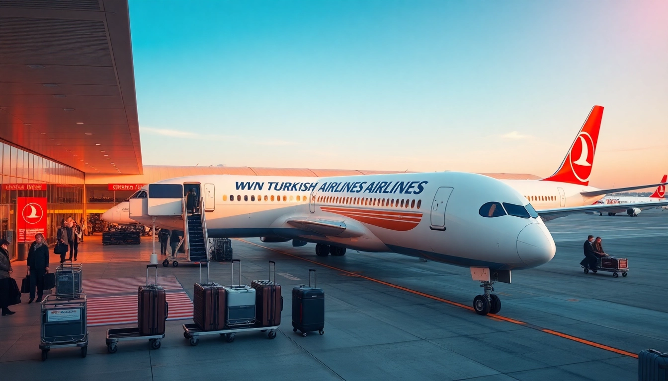Turkish Airlines flight TK88 at the airport, Boeing 787-9 ready for departure.