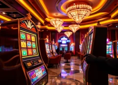 Player enjoying a thrilling slot gacor experience at a luxurious casino.