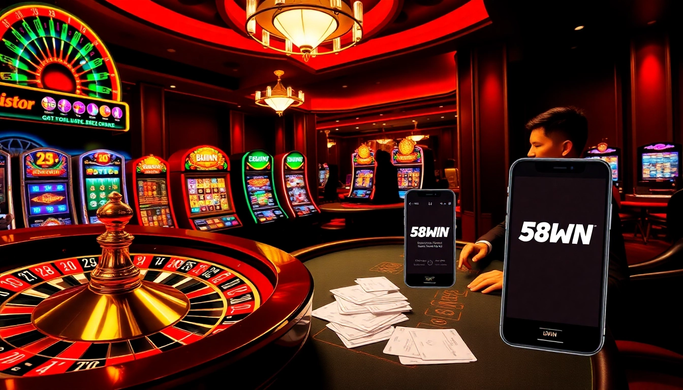 Experience the thrills of betting at 58WIN with exciting roulette and slot machine action.