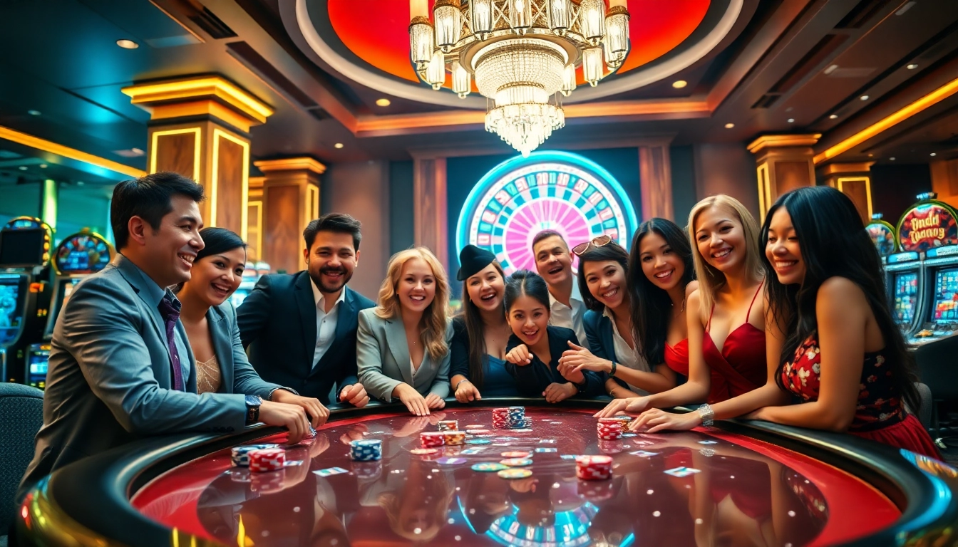 Experience the excitement of betting at 123b.ing casino with vibrant tables and colorful chips.