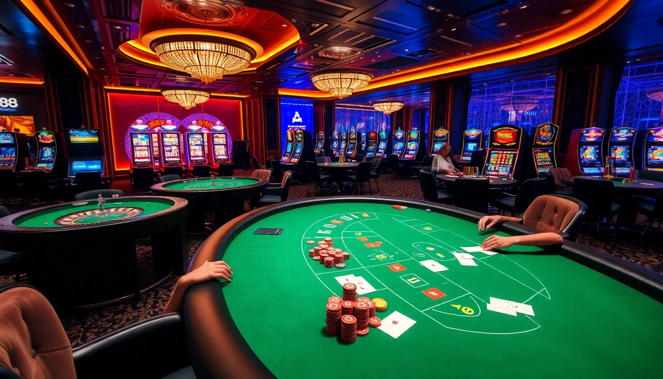 Experience thrilling gaming at ww88 with vibrant tables and elegant slot machines.