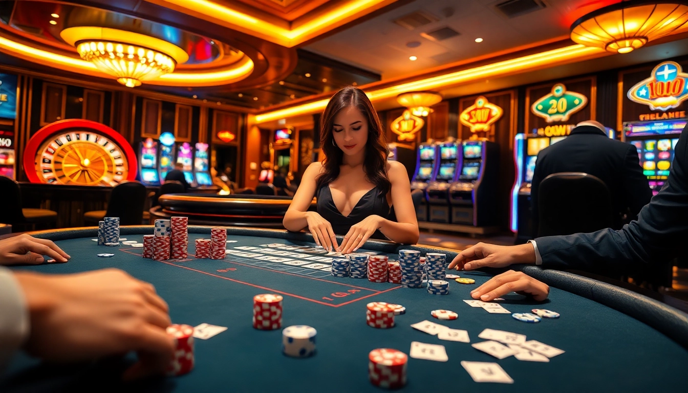 Experience the thrill of Rikvip with an exciting casino table filled with vibrant poker chips and cards.